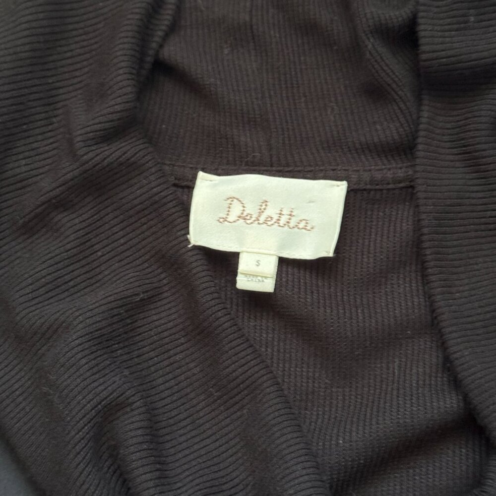 Anthropologie Deletta black cowl neck sweater large draped dark romantic witchy - Picture 9 of 10
